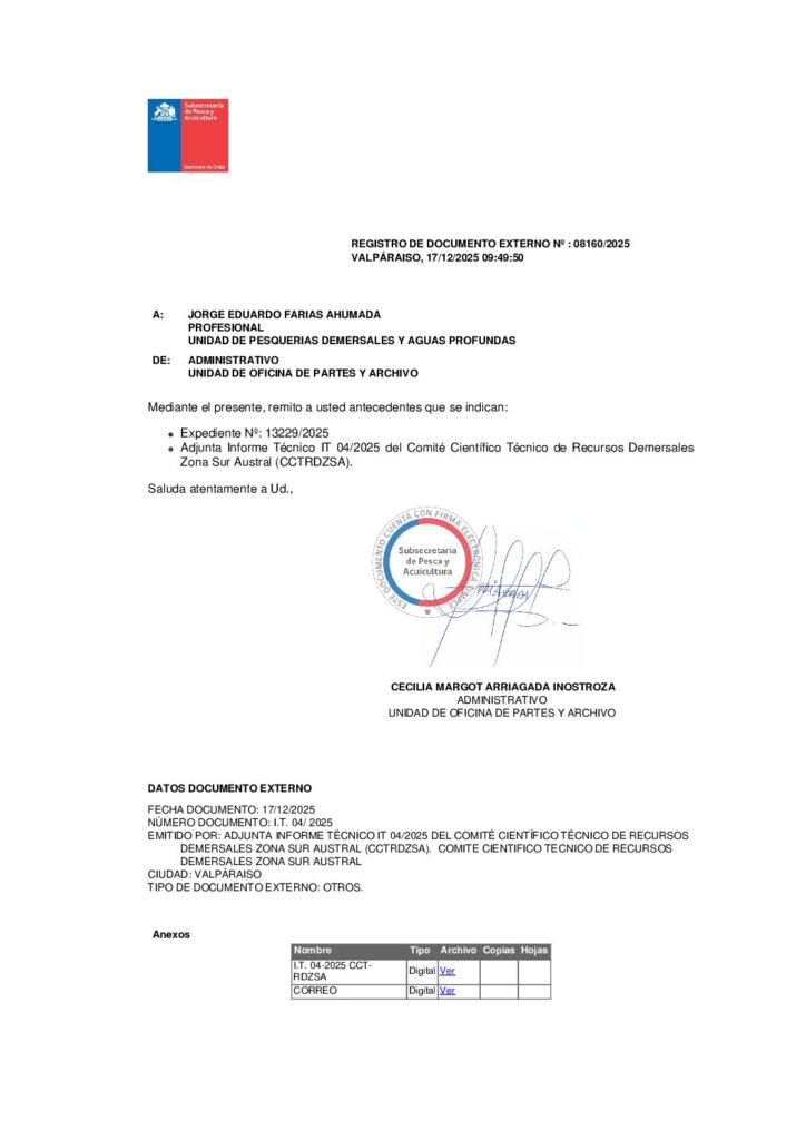 Informe Técnico Congrio dorado IT 04-2025
