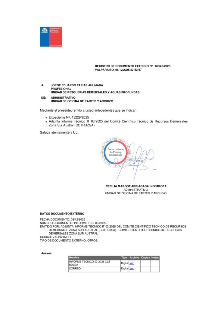 Informe Técnico Merluza de tres aletas IT 03-2025