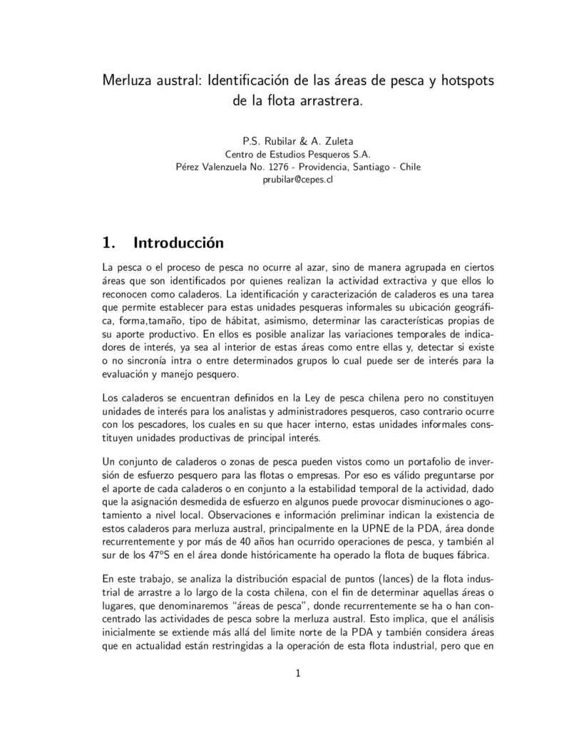 Identicación de las areas de pesca