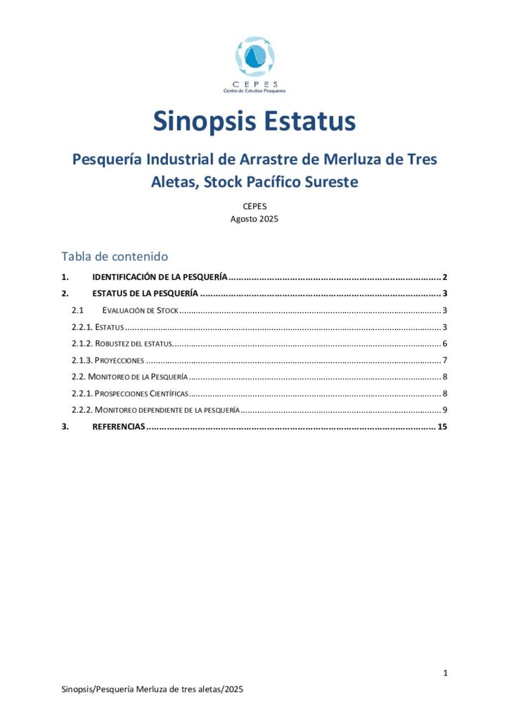 Sinopsis Estatus Pesquería