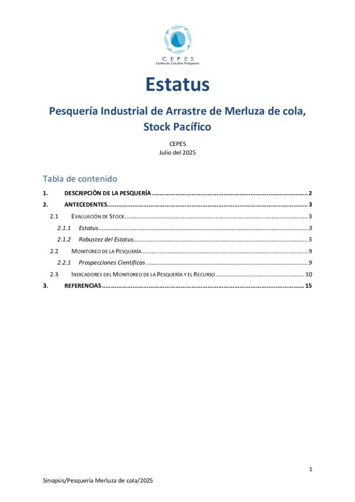 Estatus Pesquería Industrial